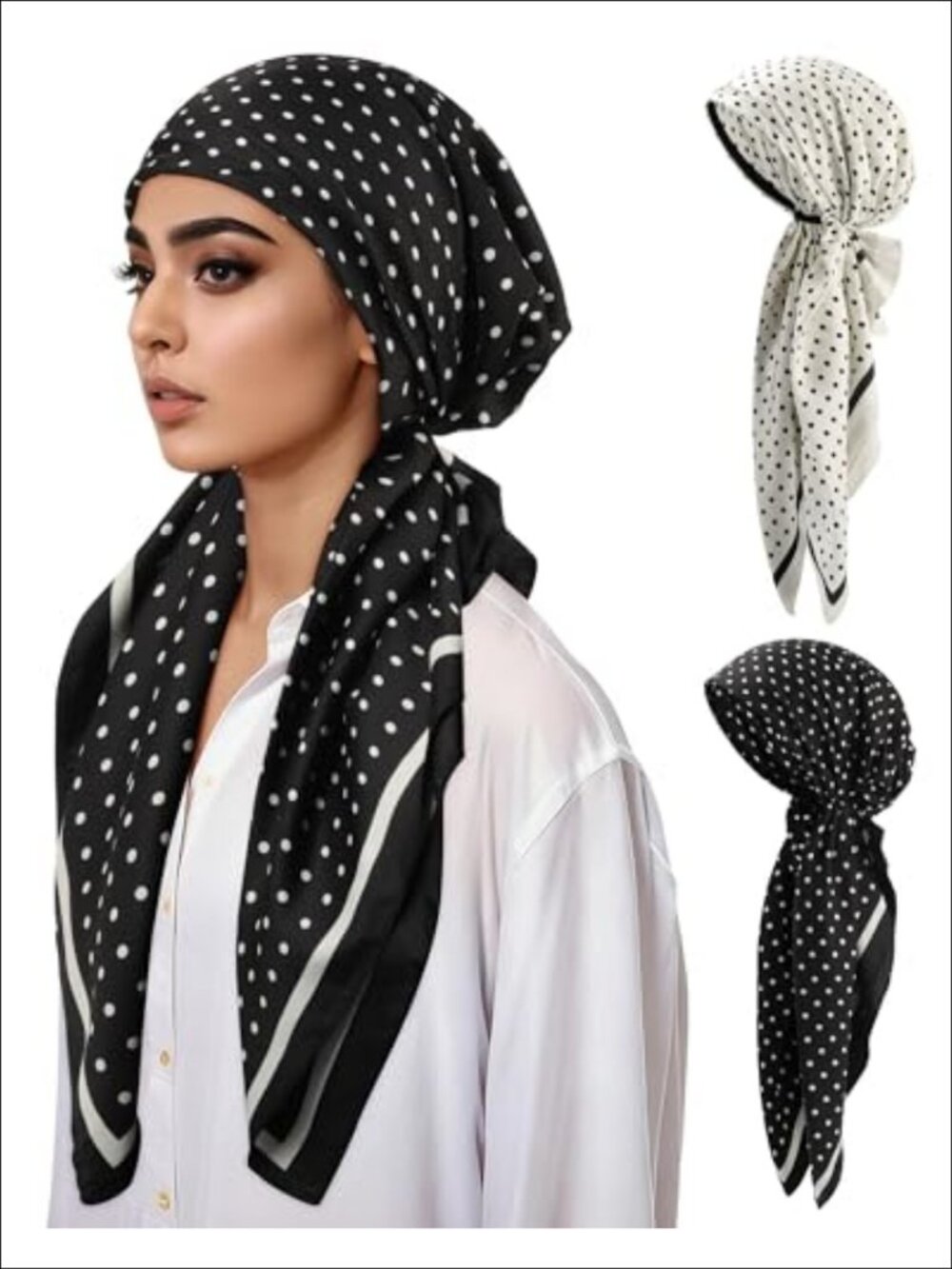 Pre-Tied Head Scarf Chemo Turban 2 Pack Soft Polyester Slip-On